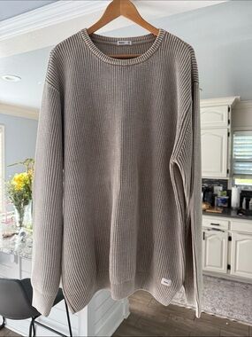 Katin Men's Crewneck Knit Sweater in Light Taupe